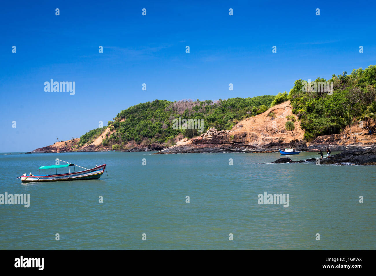 Barca di mare riva Foto Stock