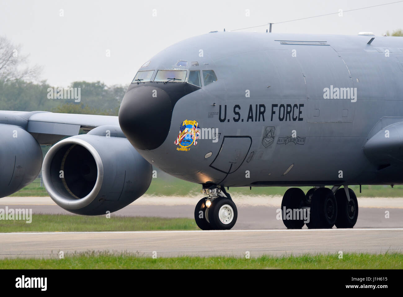 United States Air Force Boeing KC-135 Stratotanker tanker Aircraft del 100th Air Refueling Wing presso RAF Mildenhall, Suffolk, Regno Unito Foto Stock