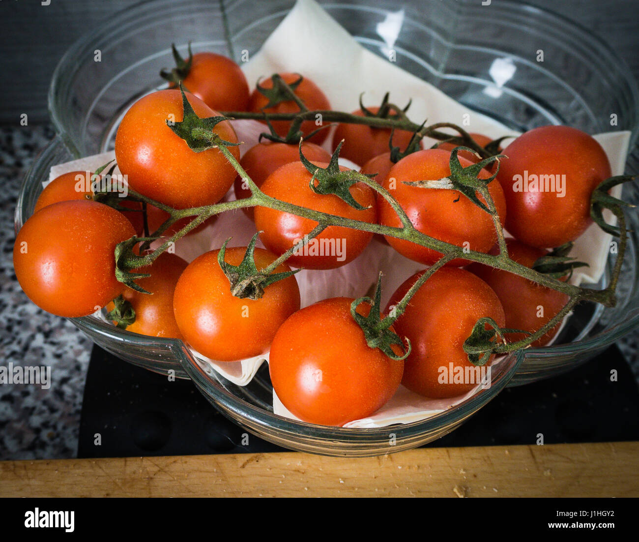 Pomodori di ciliegia Foto Stock