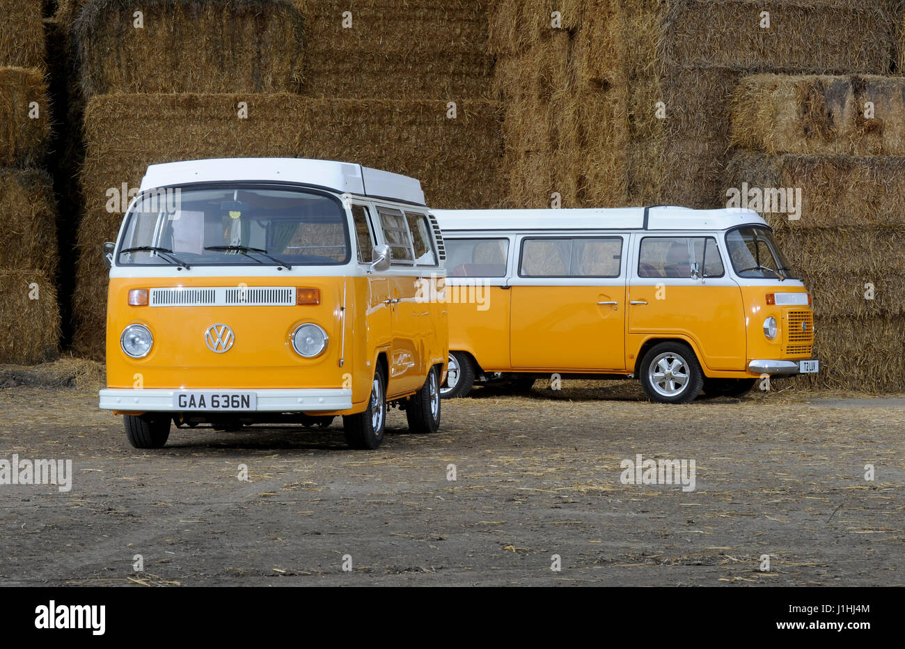 Nuovo costruito brasiliano raffreddato ad acqua VW camper van con un originale 1975 baia finestra dalla Germania Foto Stock