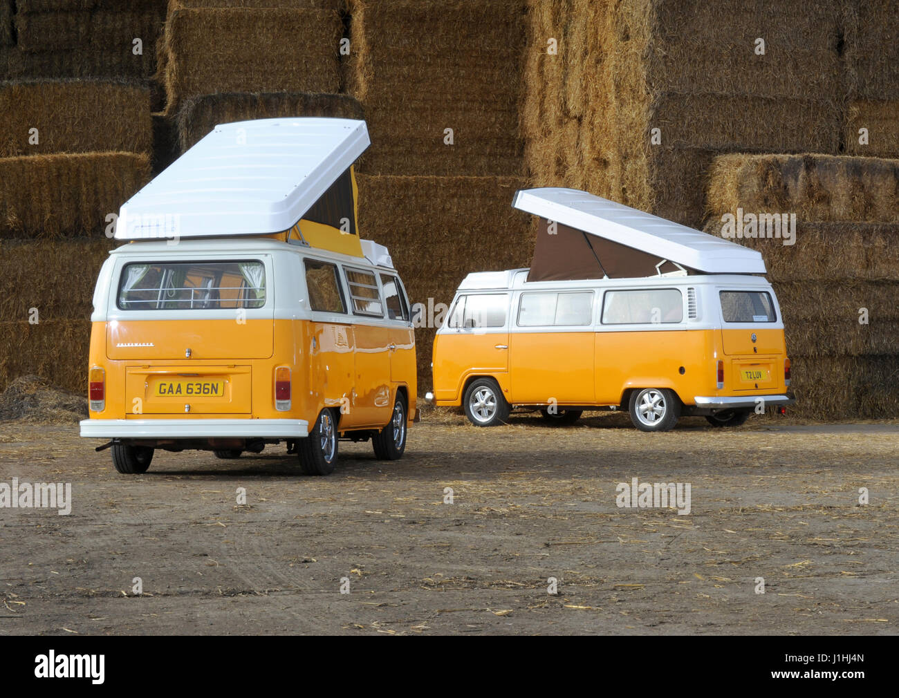 Nuovo costruito brasiliano raffreddato ad acqua VW camper van con un originale 1975 baia finestra dalla Germania Foto Stock