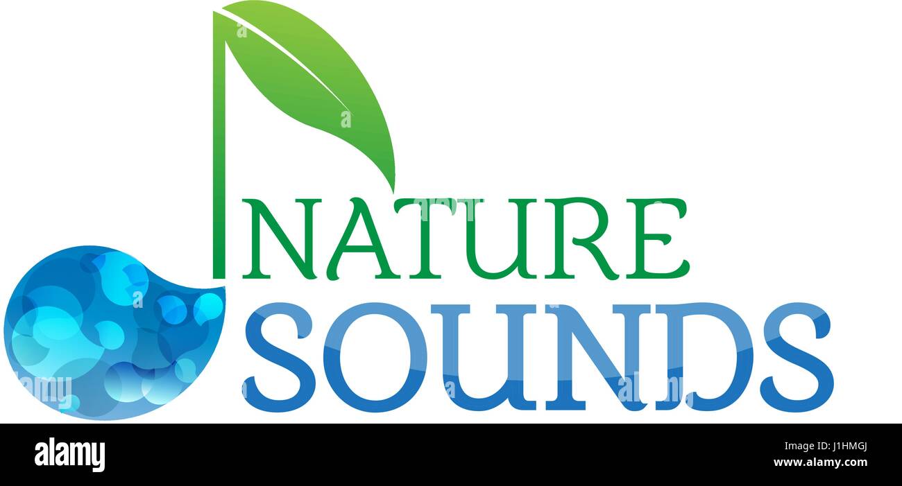 La musica i suoni della natura logo logotipo Illustrazione Vettoriale