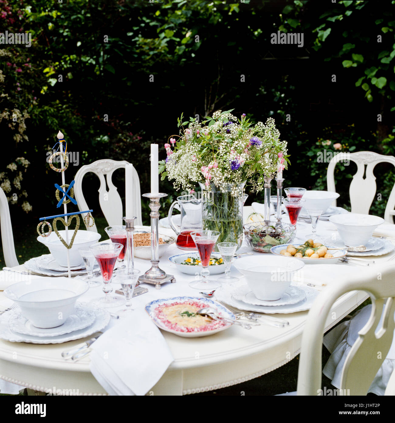 Cenare al fresco. Foto Stock