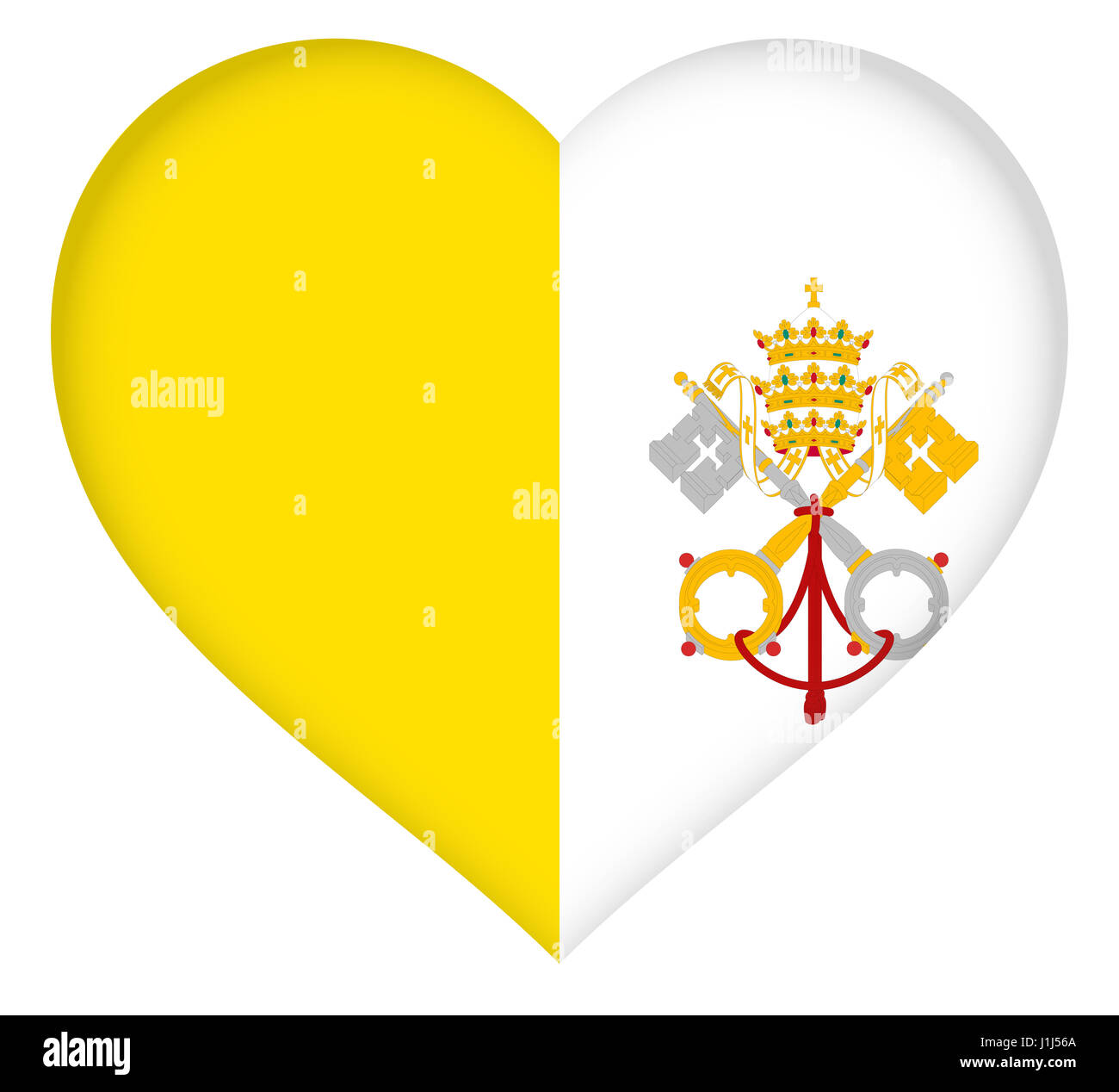 Illustrazione della bandiera nazionale della Città del Vaticano chiamato anche Santa Sede Foto Stock