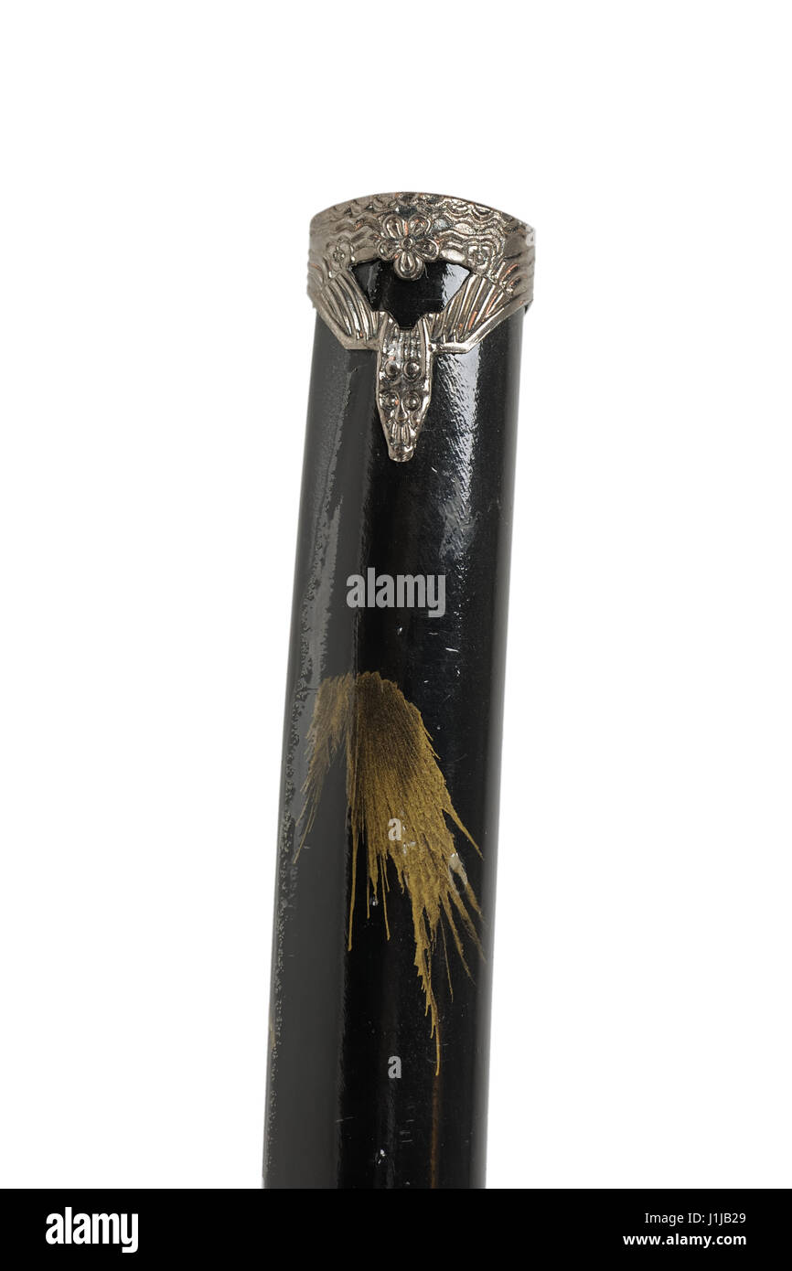 Spada Samurai isolati su sfondo bianco Foto Stock