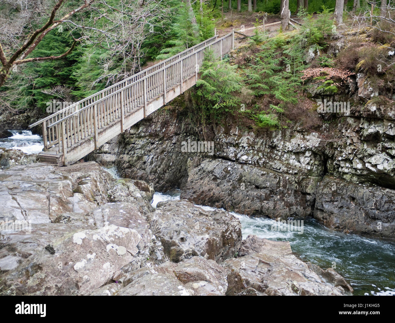I minatori ponte sopra il Afon Llugwy a Betws-y-Coed, il Galles del Nord Foto Stock