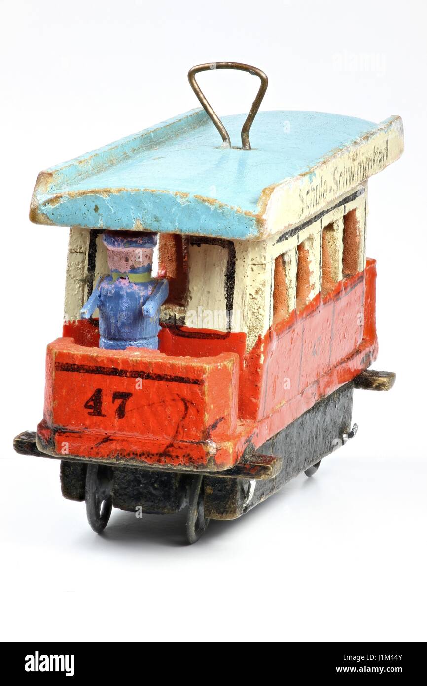 Tramvia da Monti Metalliferi/ Germania isolati su sfondo bianco Foto Stock