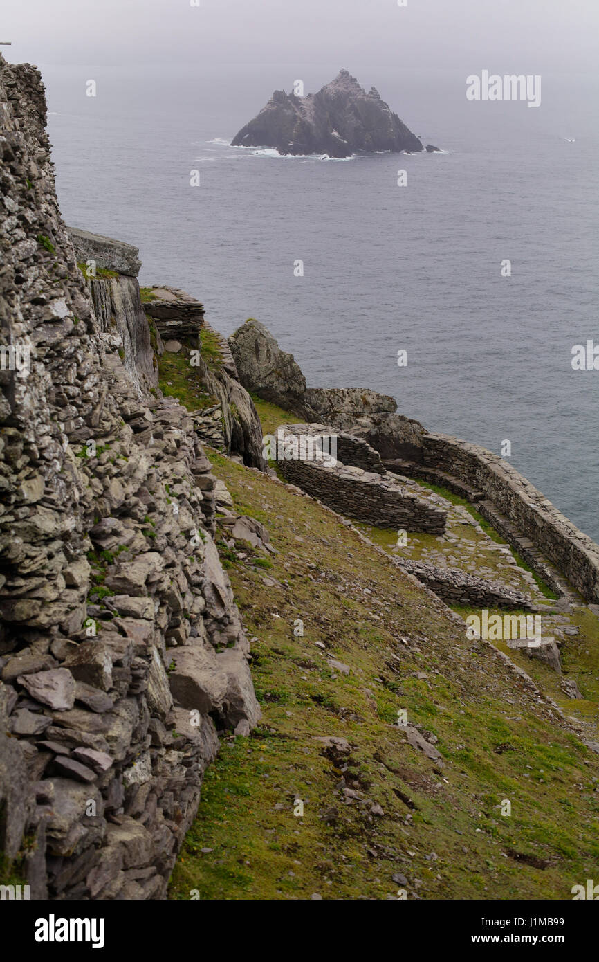 La vista da Skellig Michael. Foto Stock