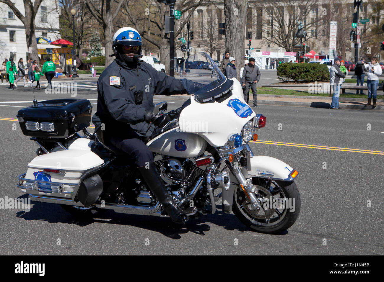 La Metropolitan Police unità di moto poliziotto - Washington DC, Stati Uniti d'America Foto Stock