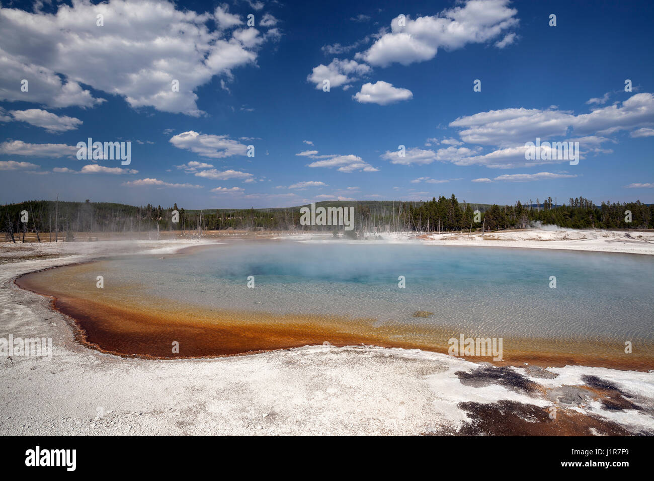 Tramonto sul lago Nero Bacino di sabbia, il Parco Nazionale di Yellowstone, Wyoming USA Foto Stock