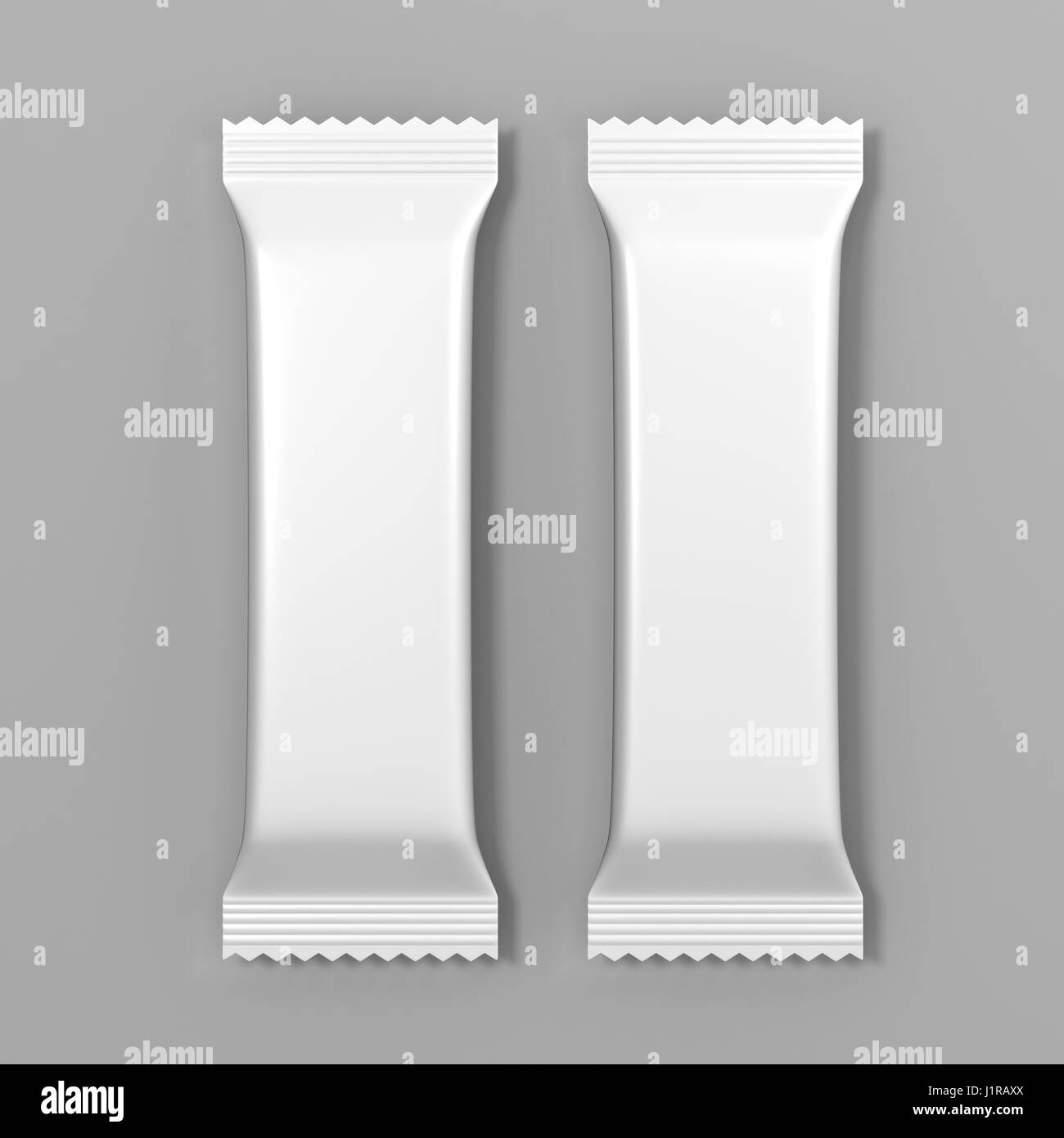 Involucro di cioccolato confezione stick bustina Mock up 3D illustrazione Foto Stock