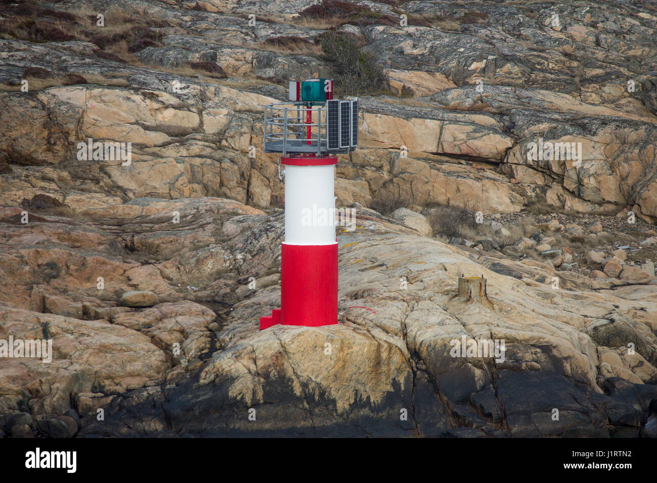 Marchio di mare/Navigation sign. Sulla costa svedese. Foto Stock