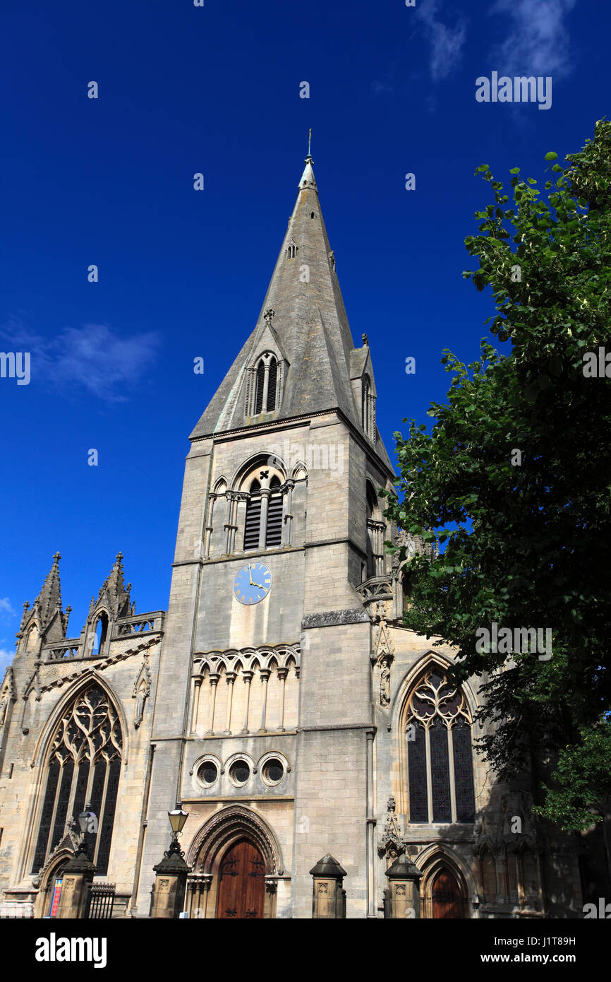 St Denys Chiesa, Sleaford città mercato, Lincolnshire, England, Regno Unito Foto Stock