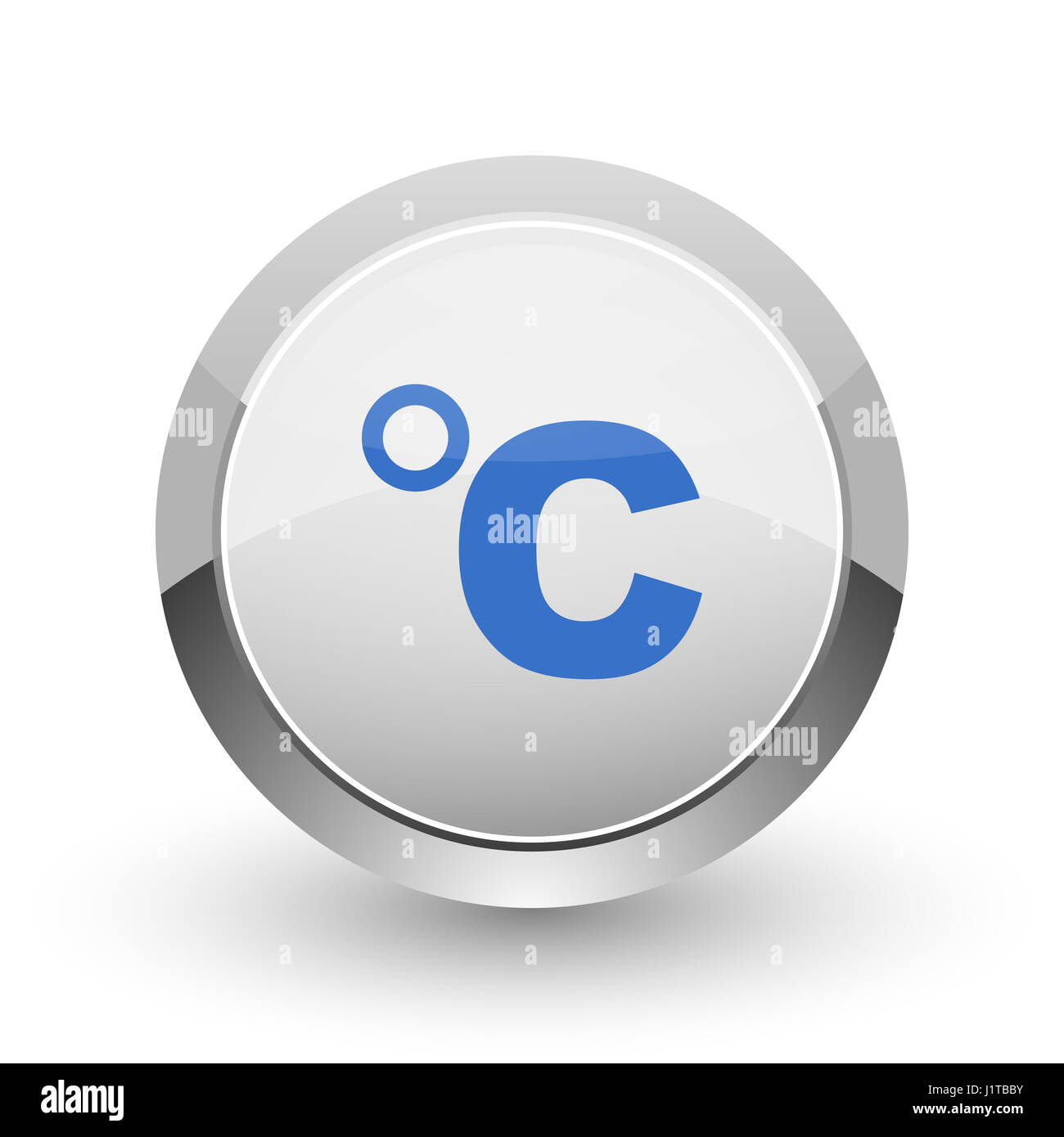 Celsius chrome web di confine e le applicazioni dello smartphone design round icona lucida. Foto Stock