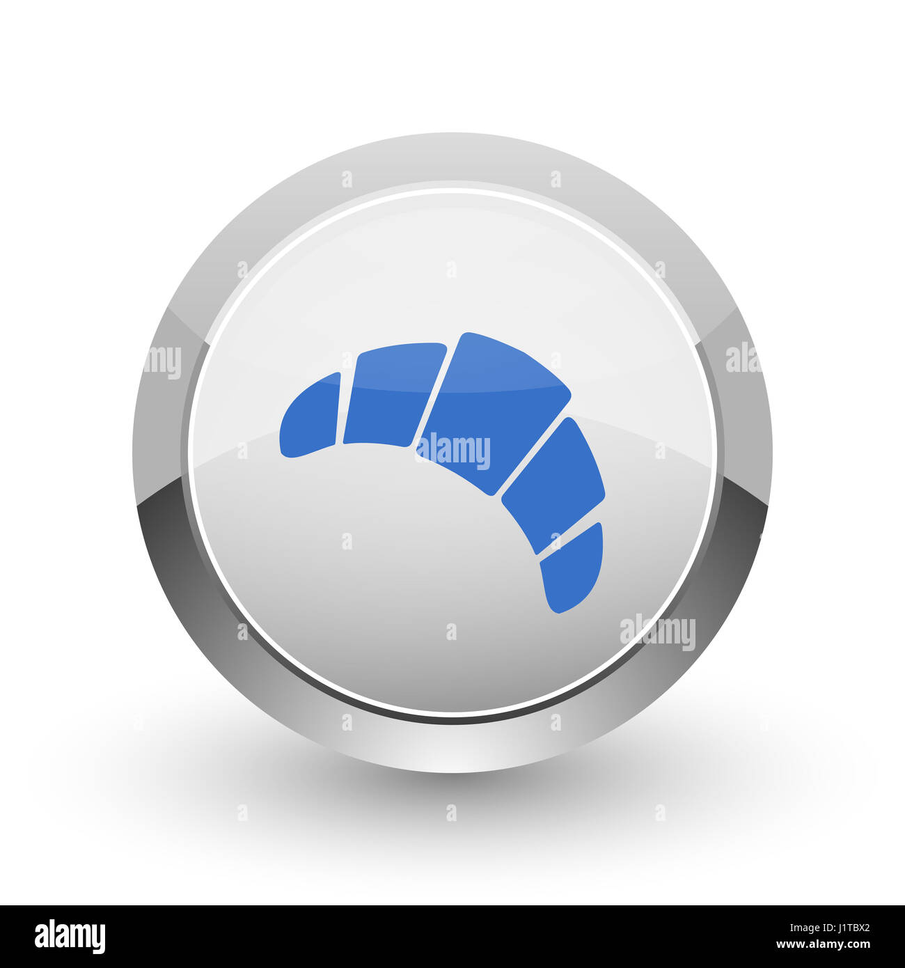 Cornetto di confine chrome web e le applicazioni dello smartphone design round icona lucida. Foto Stock
