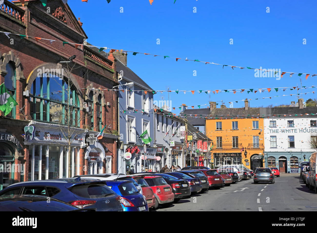 Edifici storici, Pearse Street, Kinsale, County Cork, Irlanda, Repubblica Irlandese Foto Stock