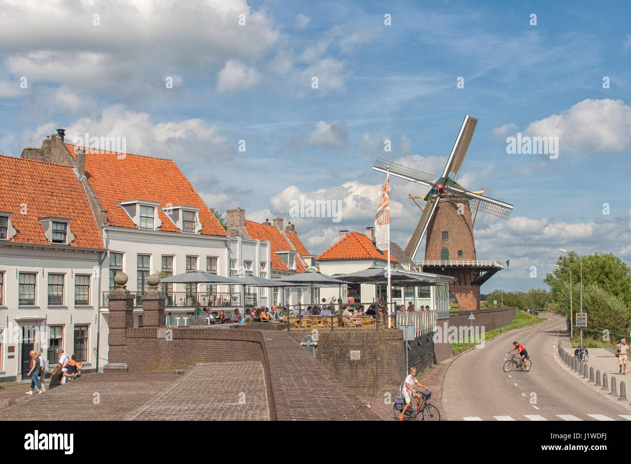 Estate nel borgo medievale di villaggio olandese di Wijk bij Duurstede Foto Stock