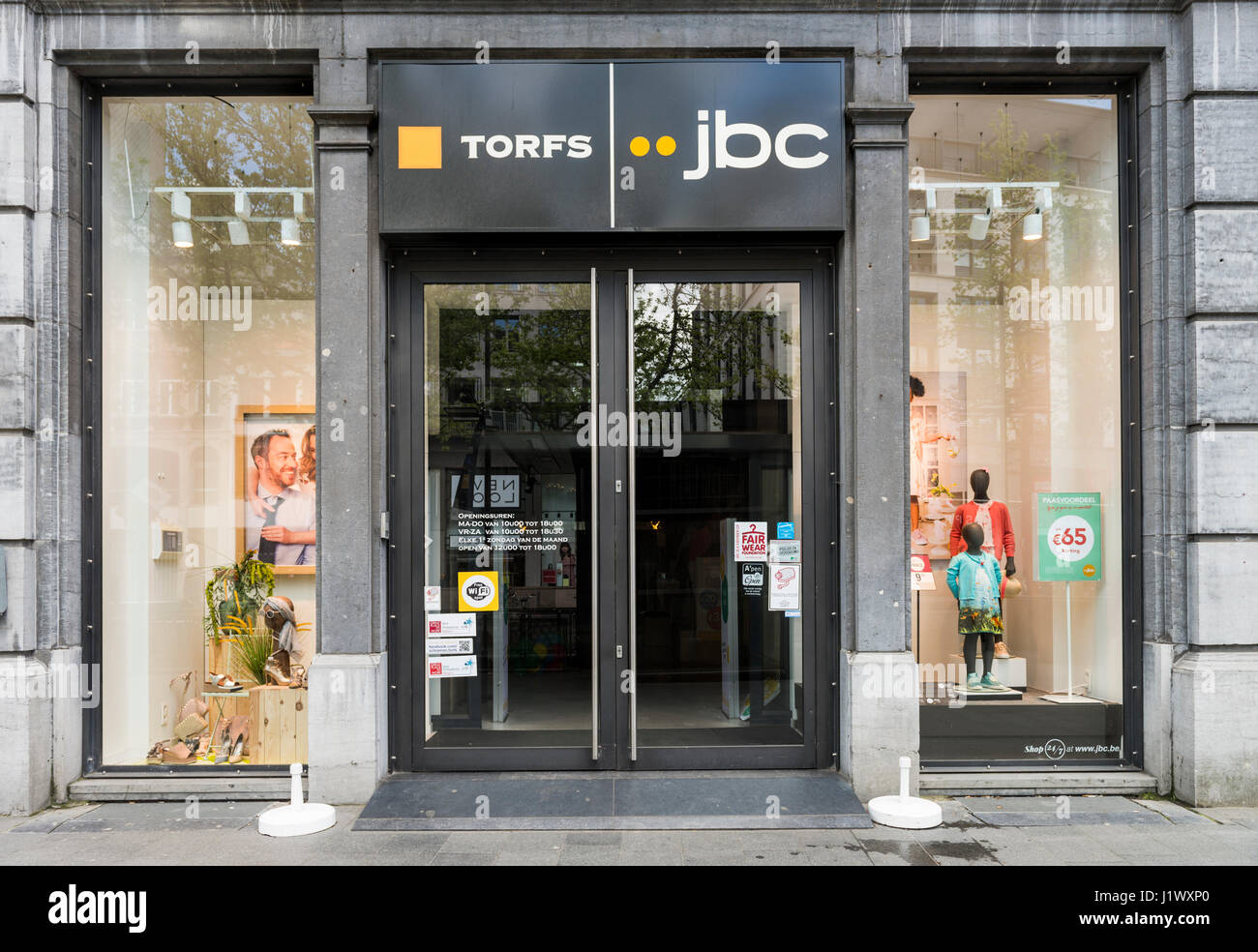JBC e Torfs store ad Anversa Foto Stock