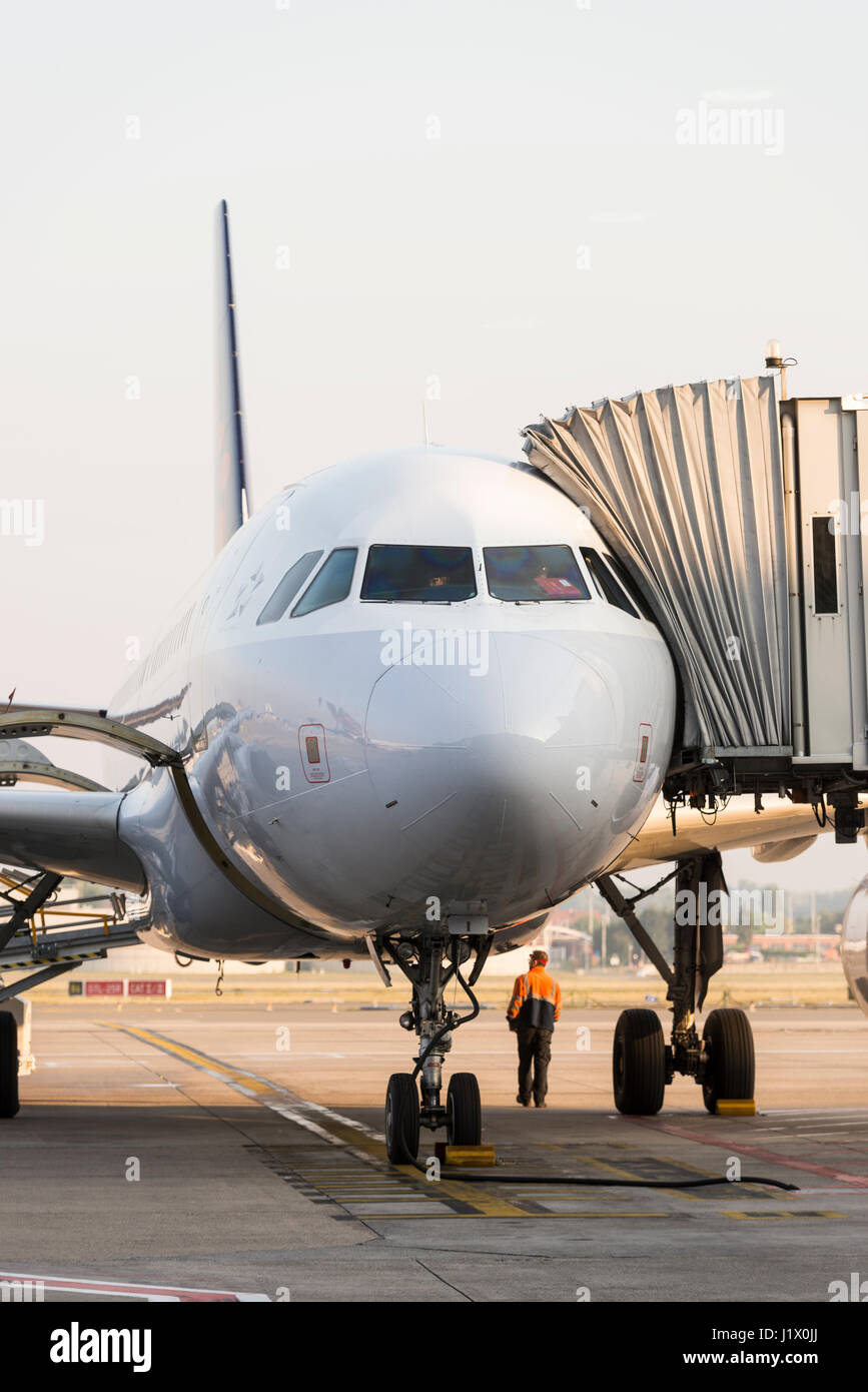 Brussels Airlines Airbus all'aeroporto di Bruxelles Foto Stock
