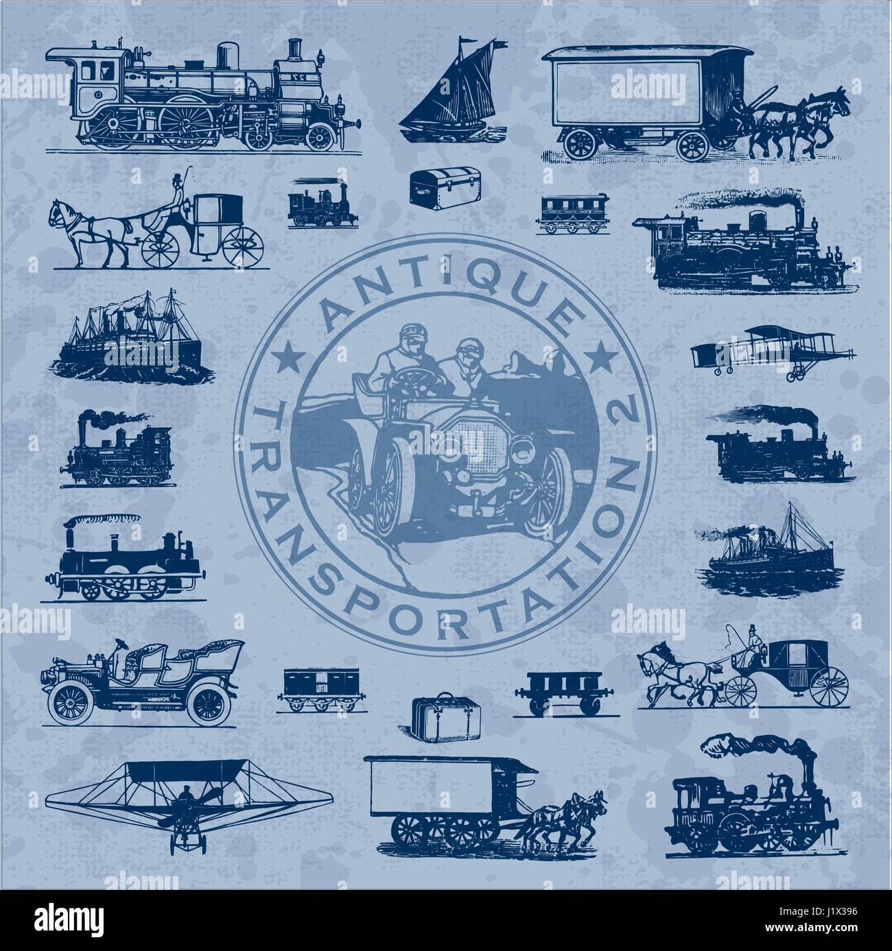 Trasporto di antiquariato set (vector) Illustrazione Vettoriale