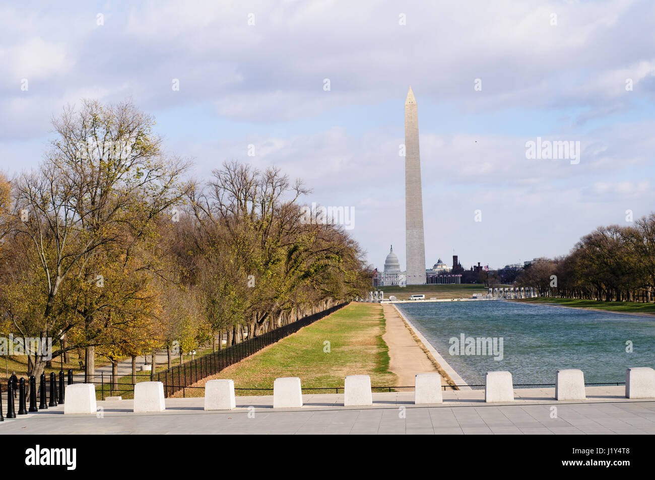 Il Washington Monument, il National Mall di Washington DC, Stati Uniti d'America Foto Stock