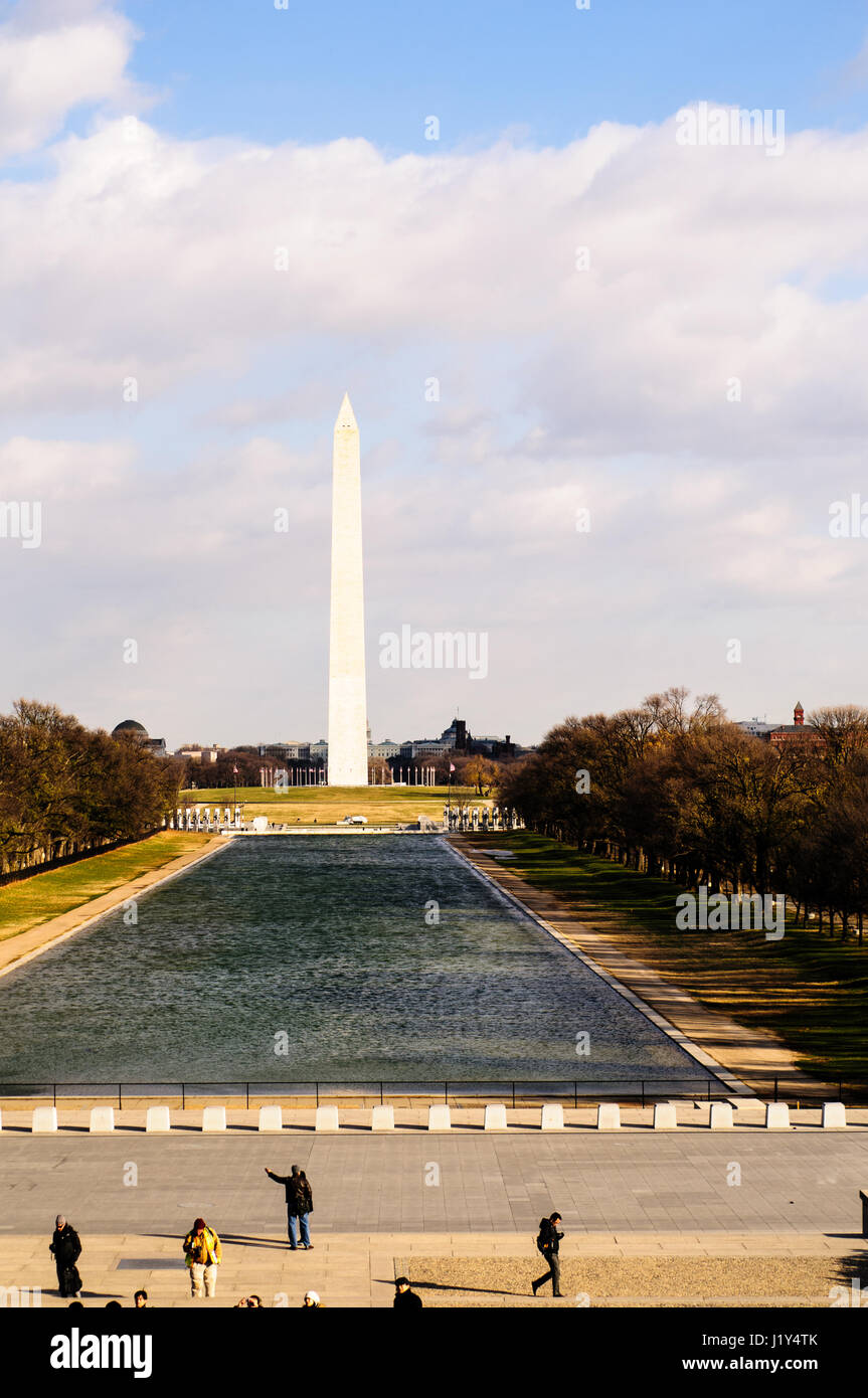 Il Washington Monument, il National Mall di Washington DC, Stati Uniti d'America Foto Stock