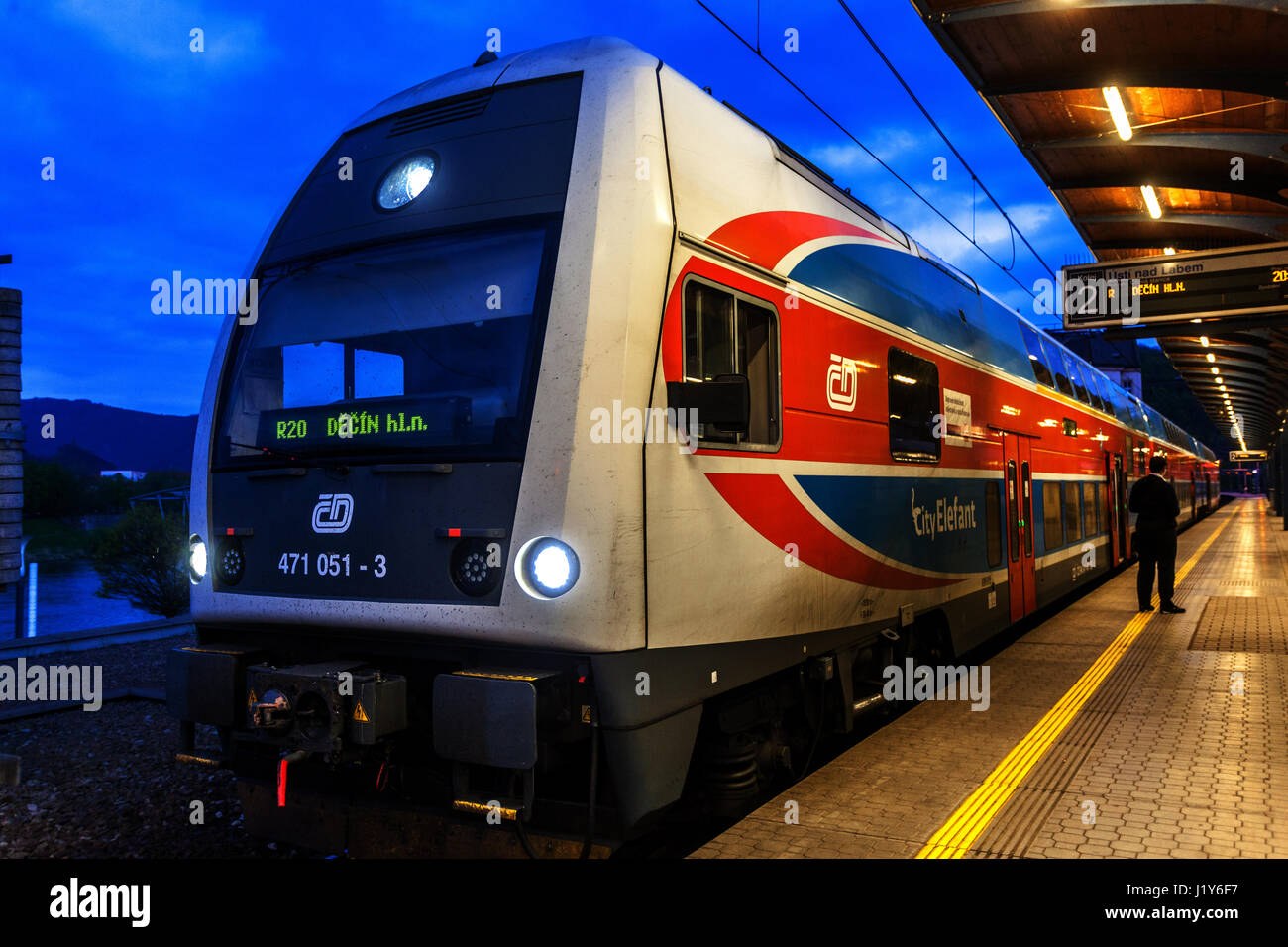 Le ferrovie ceche, locomotiva classe 471, Repubblica Ceca, Europa Foto Stock