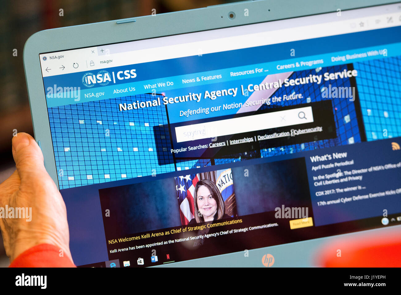 NSA National Security Agency, Central Security Service nella schermata del sito web Foto Stock