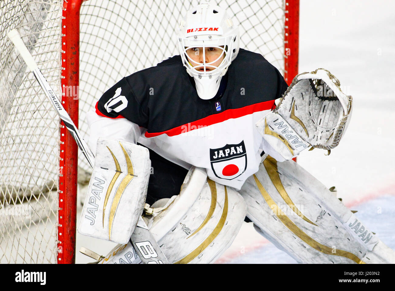 Akane Konishi (JPN), 21 aprile 2017 - Hockey su ghiaccio IIHF : donne del Campionato del Mondo di divisione I di gruppo di un gioco tra il Giappone 4-0 in Francia al Merkur Arena di Graz, in Austria. Foto Stock