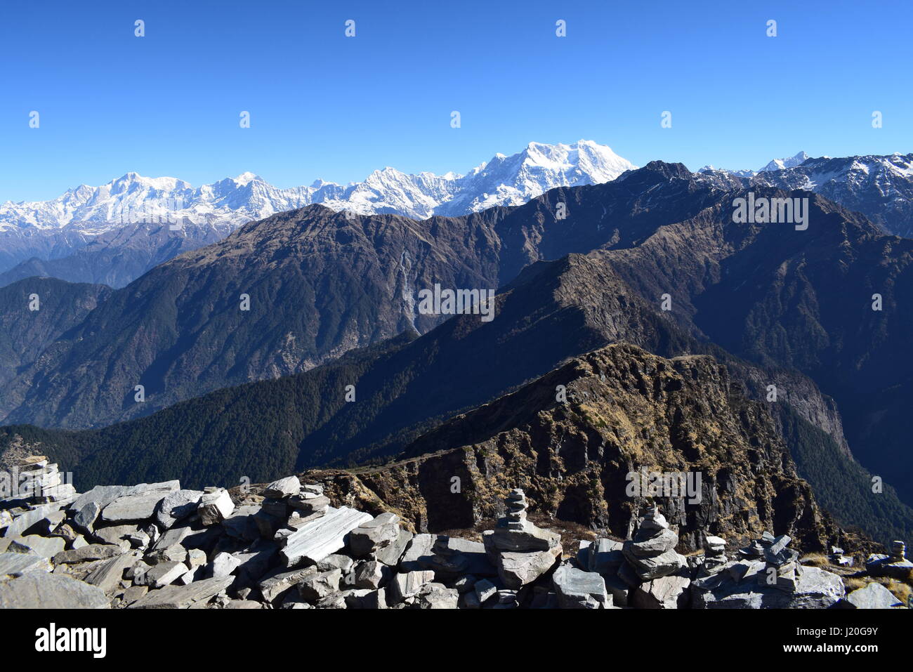 Himalaya , Neve Montagne, la pace , la calma, il cielo Foto Stock