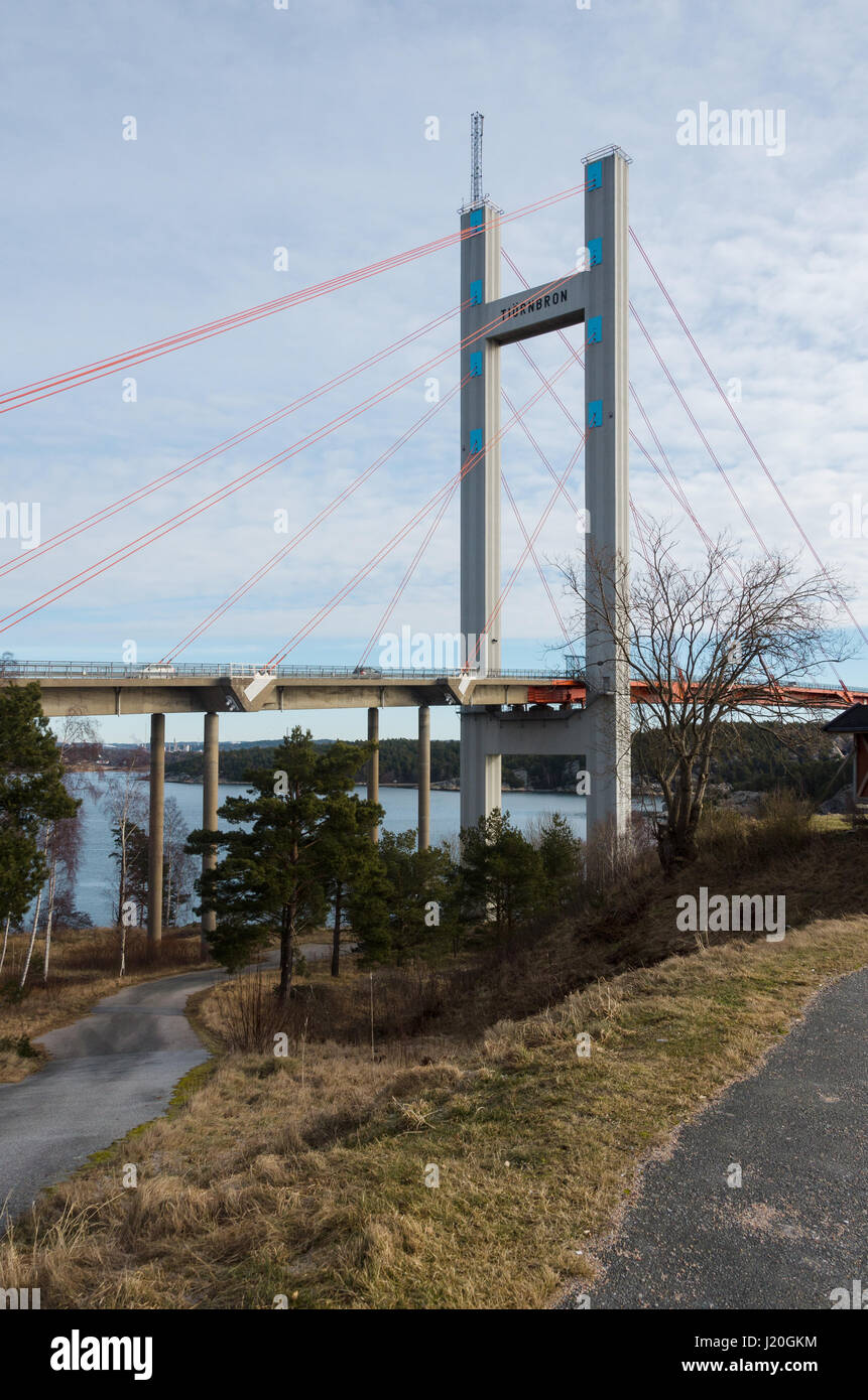 Il ponte per l'isola tjorn sulla westcoast svedese Foto Stock