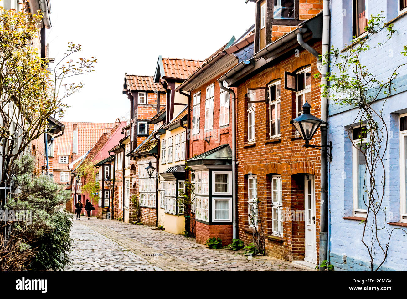 Lüneburg, Niedersachsen, Straße in der Altstadt; Lueneburg, Bassa Sassonia, Street nella città vecchia Foto Stock