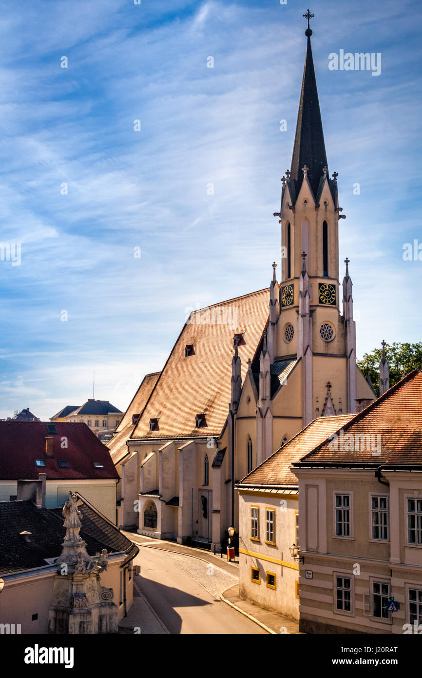 Stradina nel centro della città medievale di Melk in Austria Foto Stock