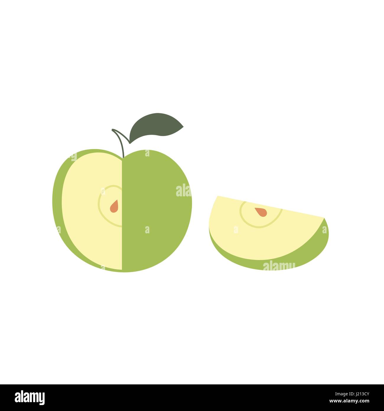 Apple fetta di frutta vettore illustrazione isolato Illustrazione Vettoriale