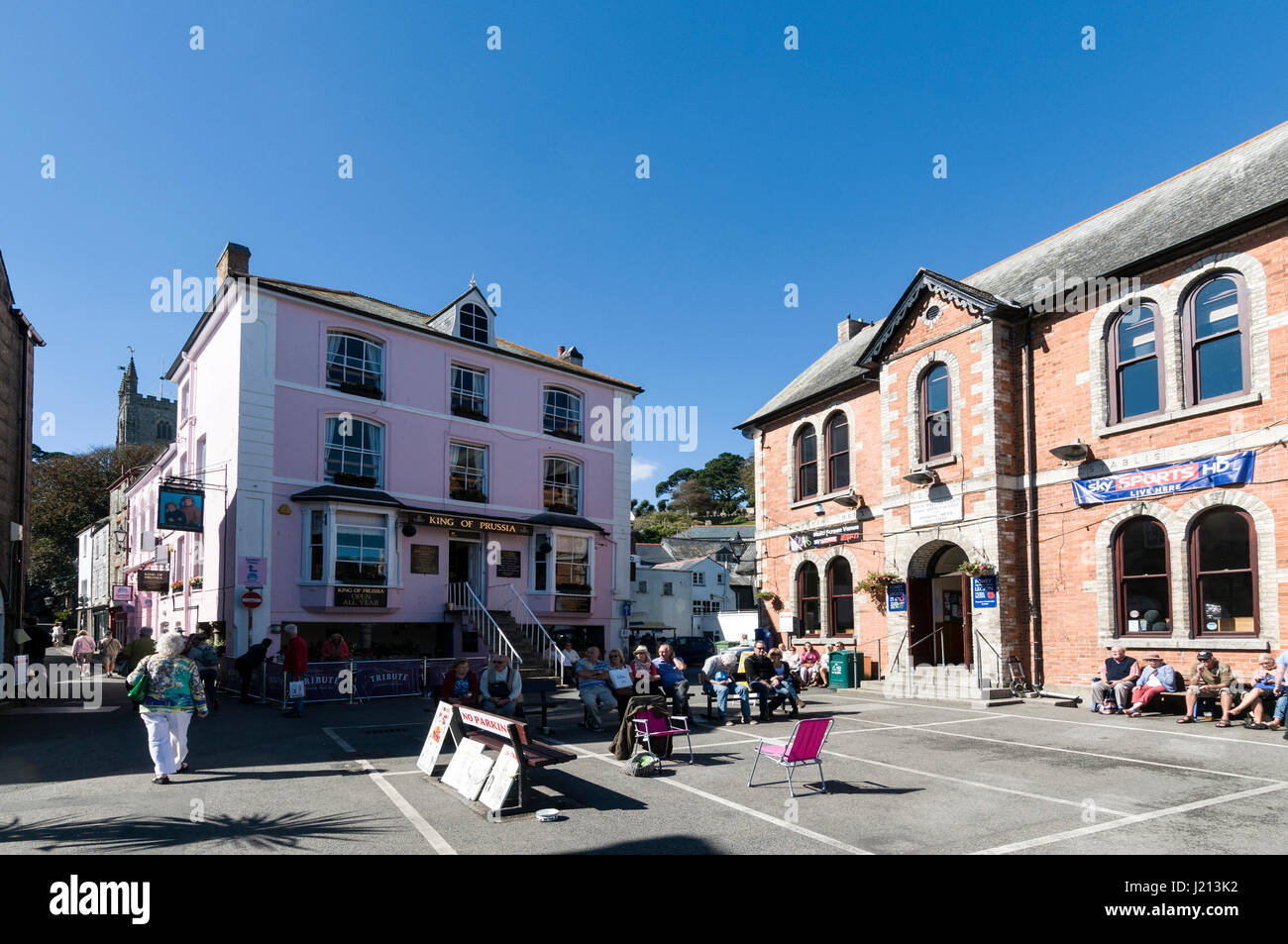 Il re di Prussia e Hotel Il Royal British Legion in città Quay a Fowey, Cornwall in Gran Bretagna Foto Stock