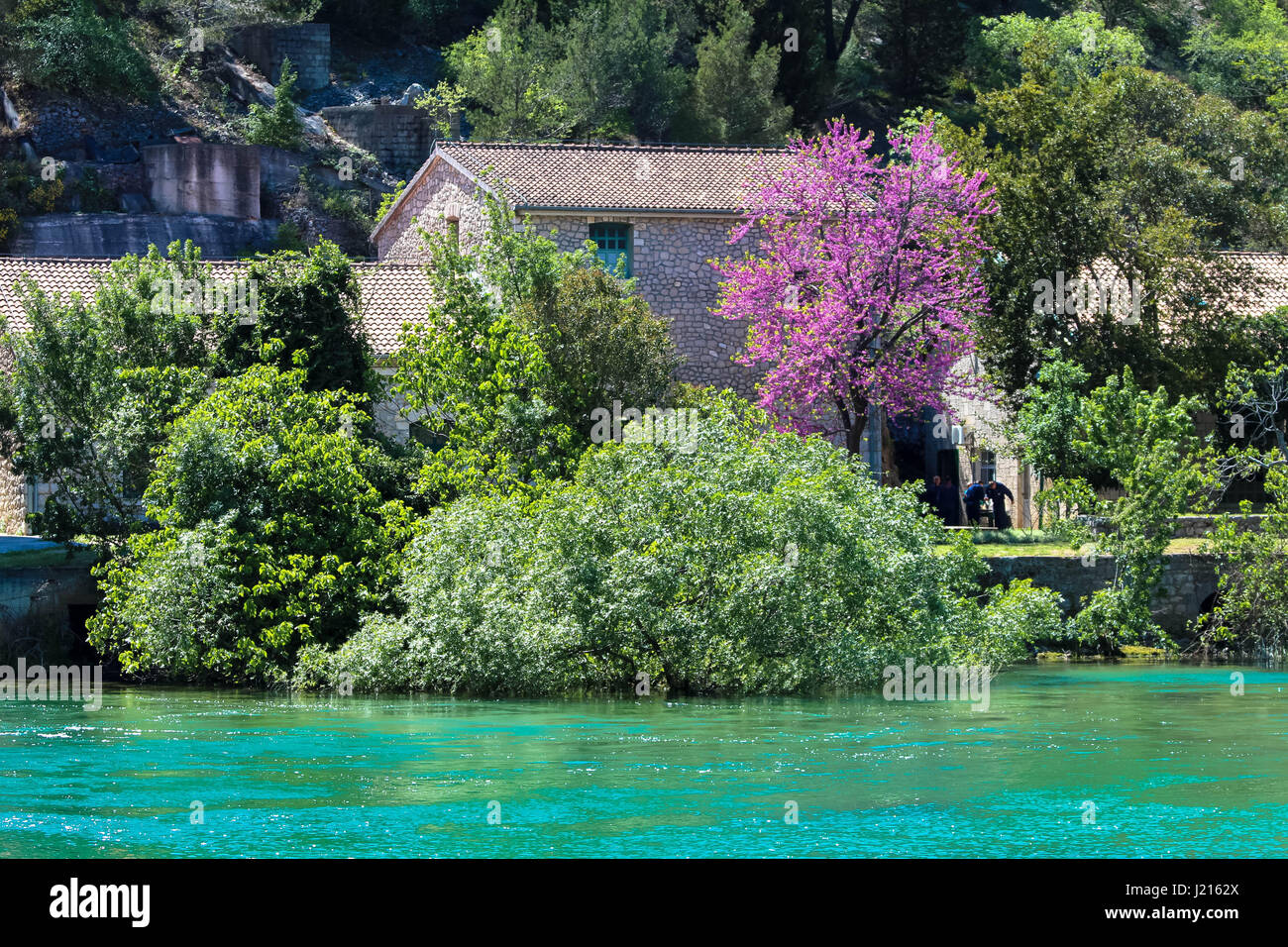 Belle cascate di Krka parco nazionale di Croazia Foto Stock