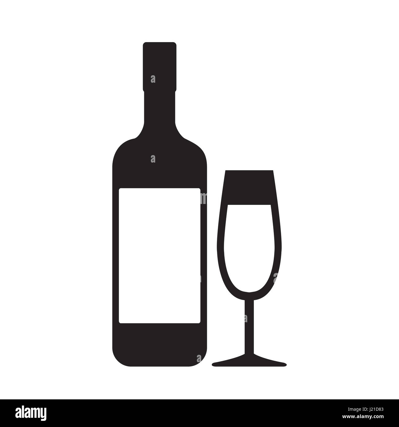Bottiglia di vino icona Foto stock - Alamy