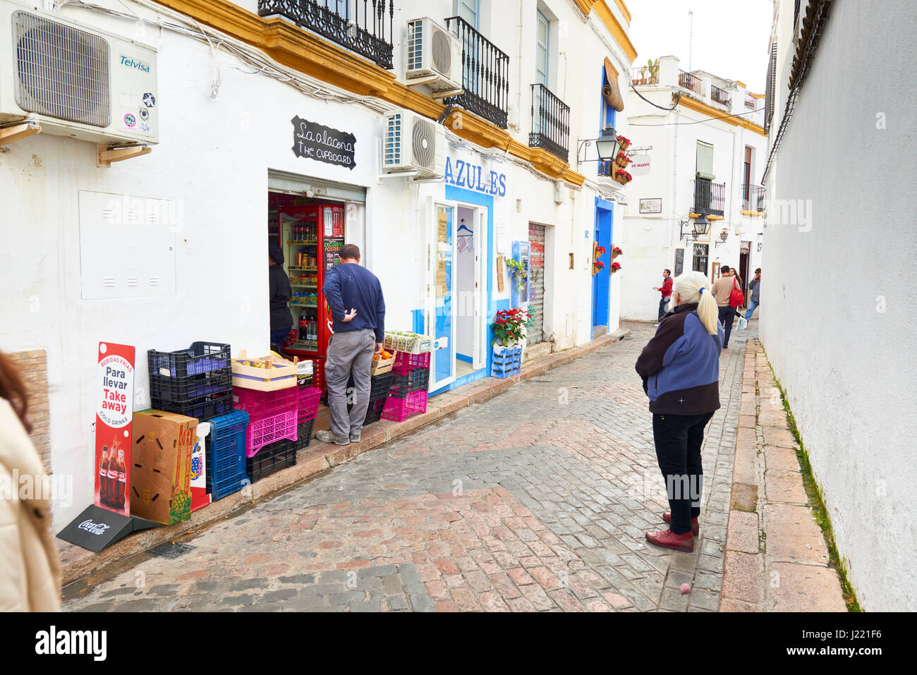 Strada del quartiere ebraico. Córdoba, Andalusia, Spagna, Europa Foto Stock