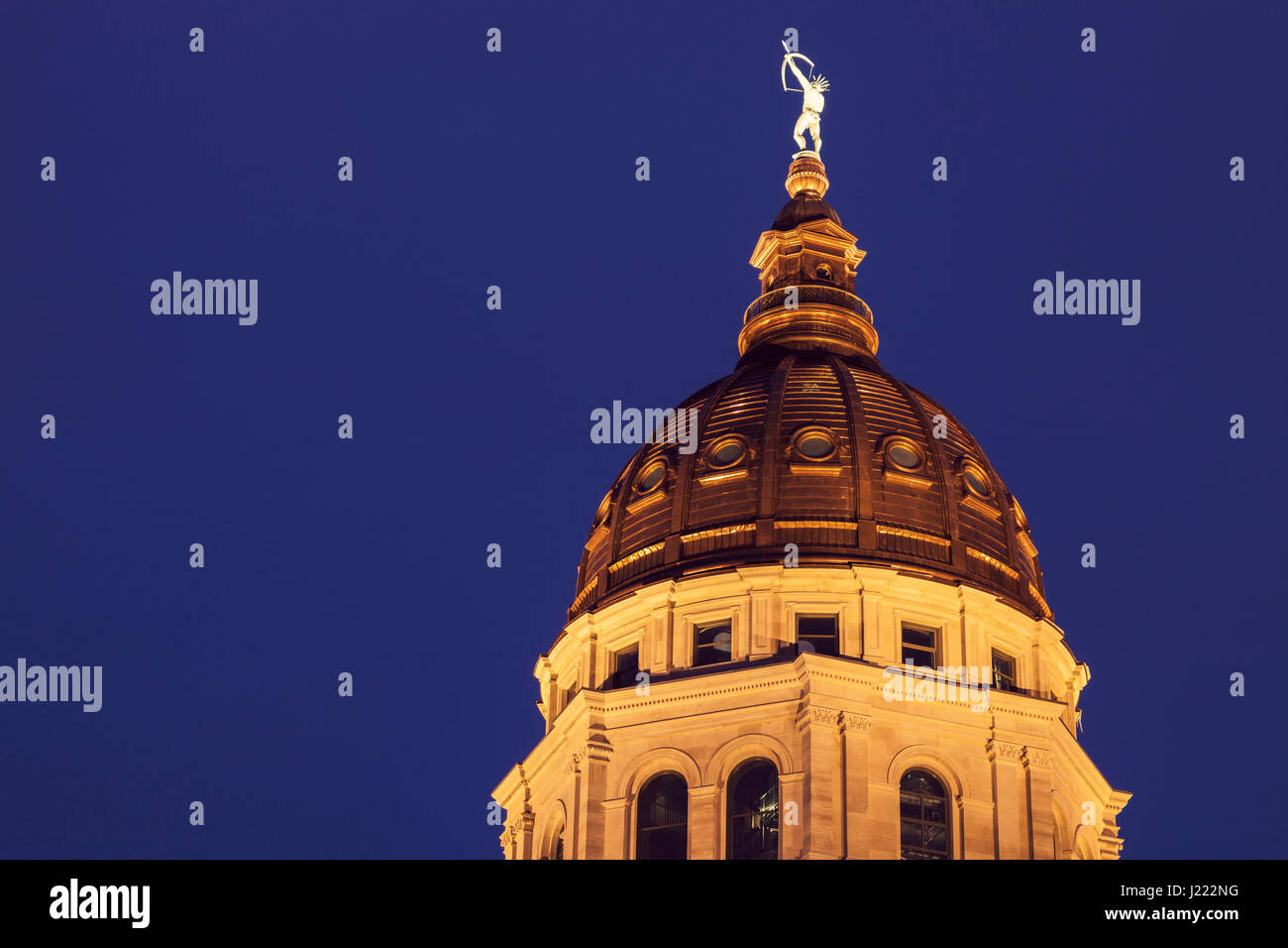 Topeka nel Kansas - ingresso di State Capitol Building. Topeka Kansas, Stati Uniti d'America. Foto Stock