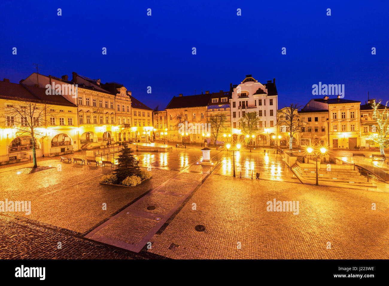 Piazza principale di Bielsko-Biala. Bielsko-Biala, Slesia, Polonia. Foto Stock