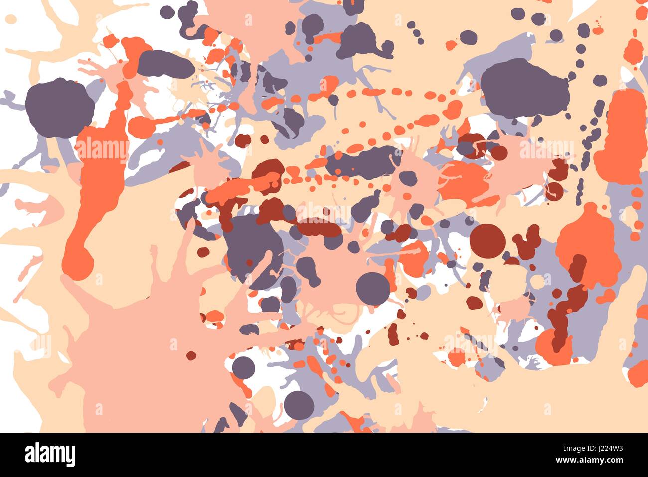 Arancione grigio beige inchiostro spruzzi di vernice vettore sfondo colorato Illustrazione Vettoriale