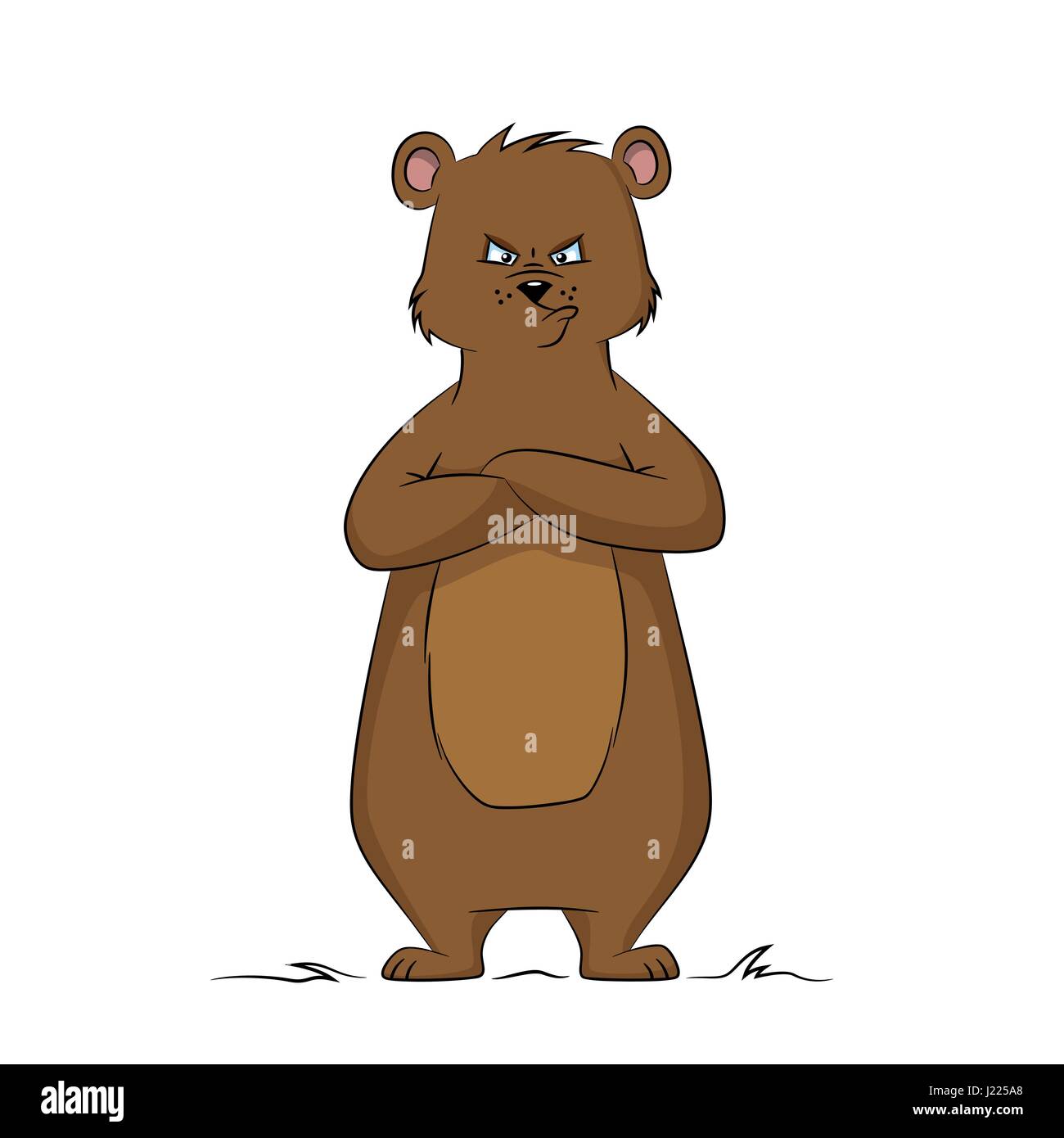 Illustrazione di un orso in collera contro uno sfondo bianco Illustrazione Vettoriale