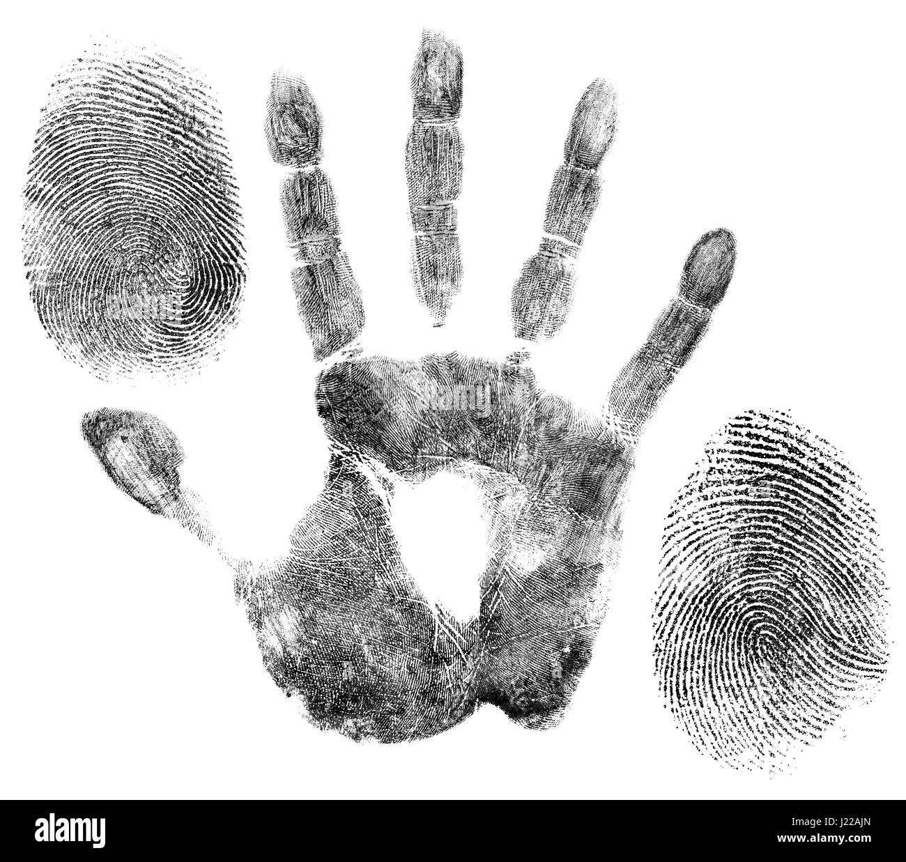 Canto e delle impronte digitali per l'identificazione Foto Stock