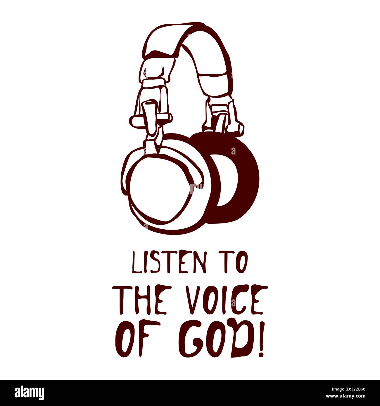 Stampa cristiana. Ascoltare la voce di Dio Illustrazione Vettoriale