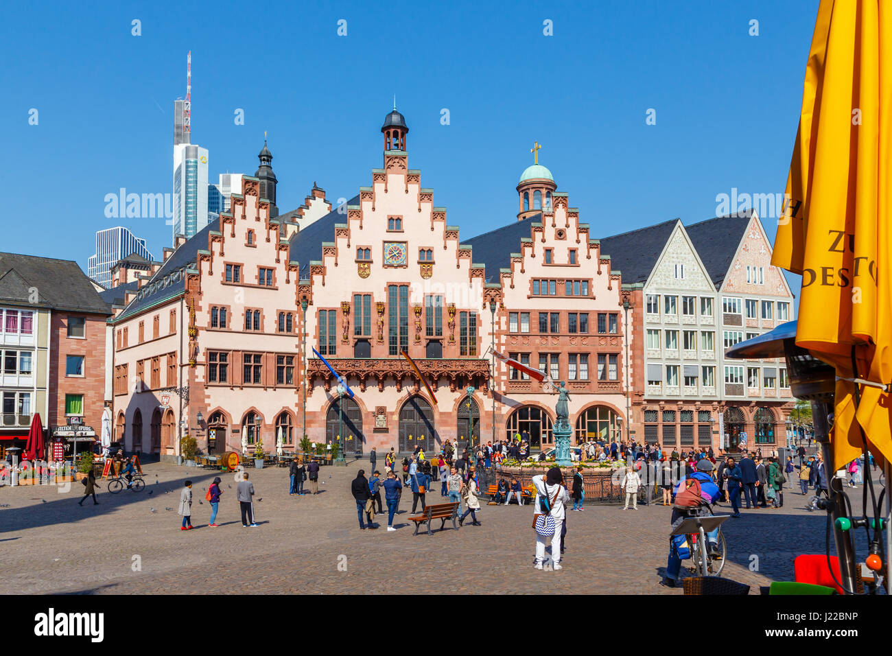Frankfurt am Main, il Römer (municipio). Foto Stock
