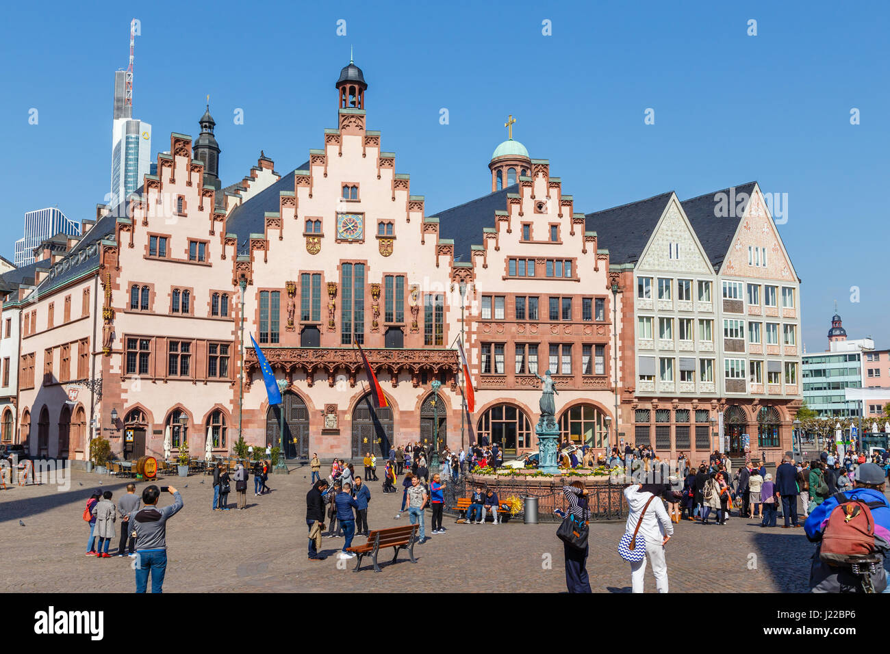 Frankfurt am Main, il Römer (municipio). Foto Stock