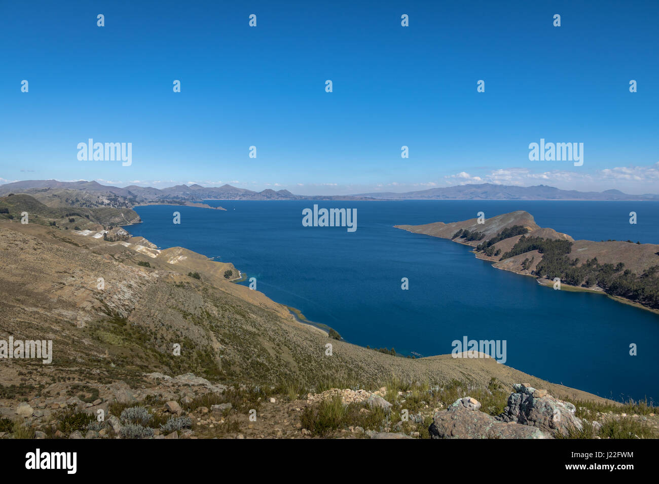 Isla del Sol sul lago Titicaca - Bolivia Foto Stock