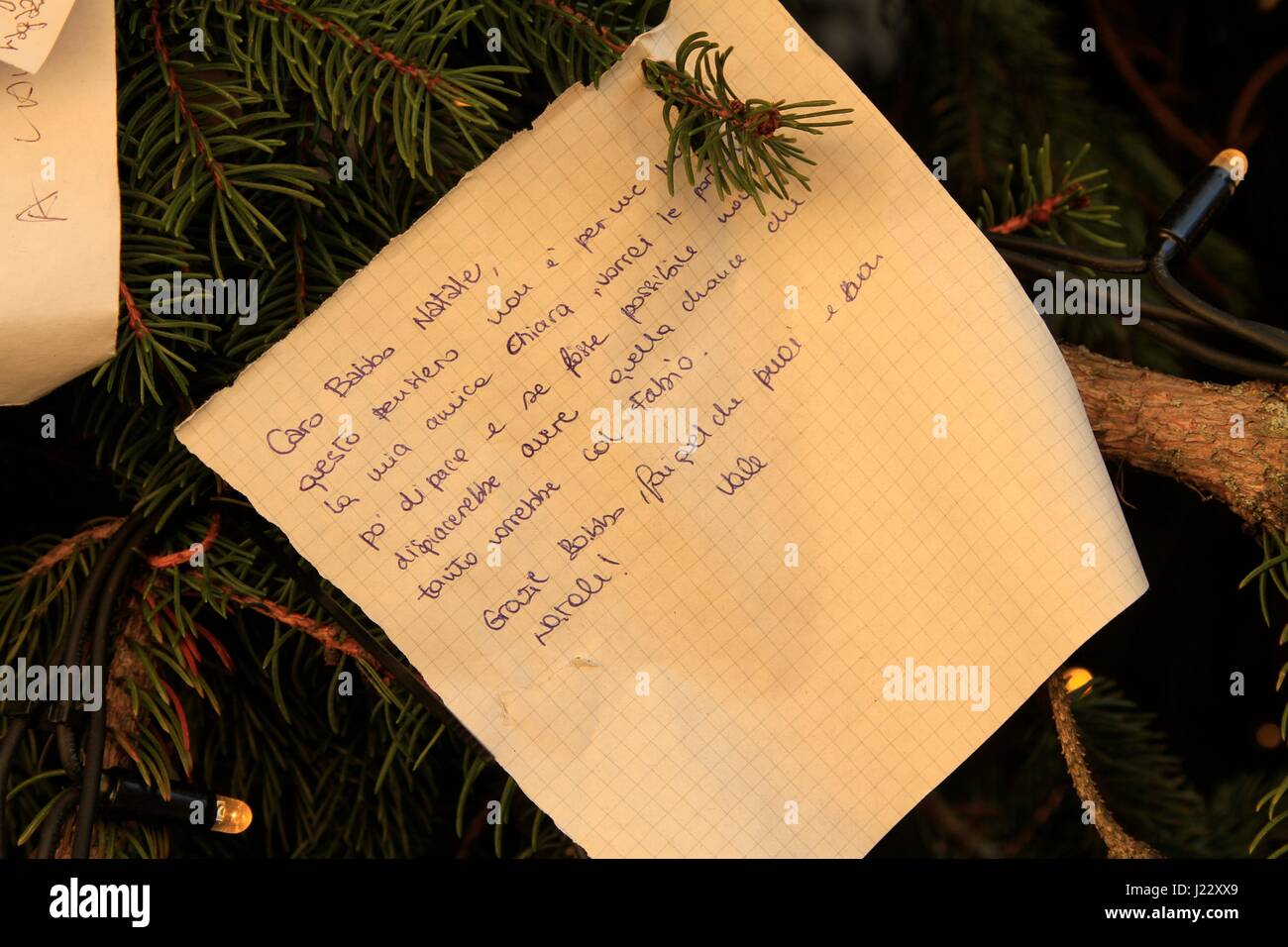 Lettera al Babba Natale, Siena, Italia Foto Stock