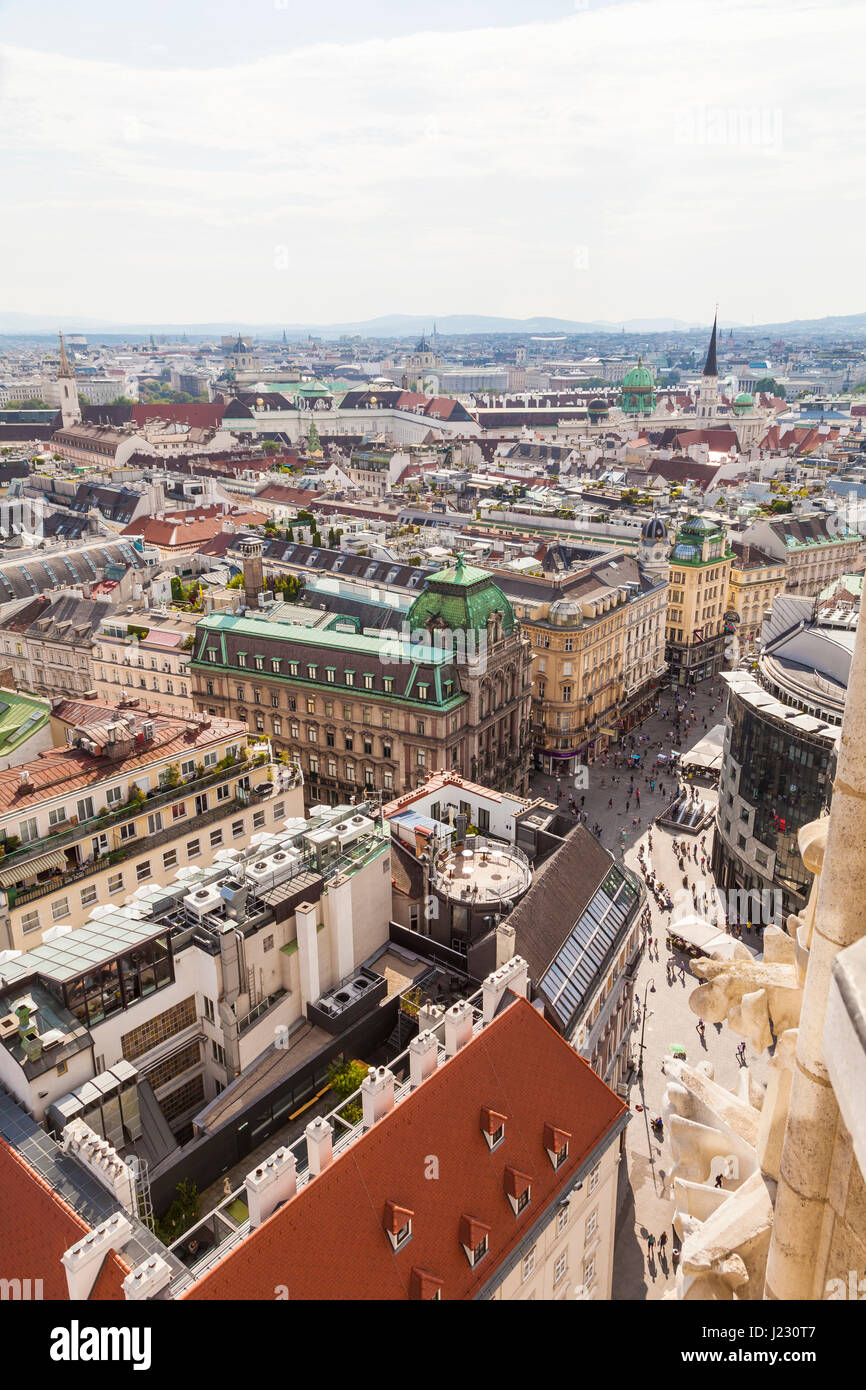 Österreich, Wien, Stadtansicht, Blick über Einkaufsstraße Graben, Fußgängerzone Foto Stock