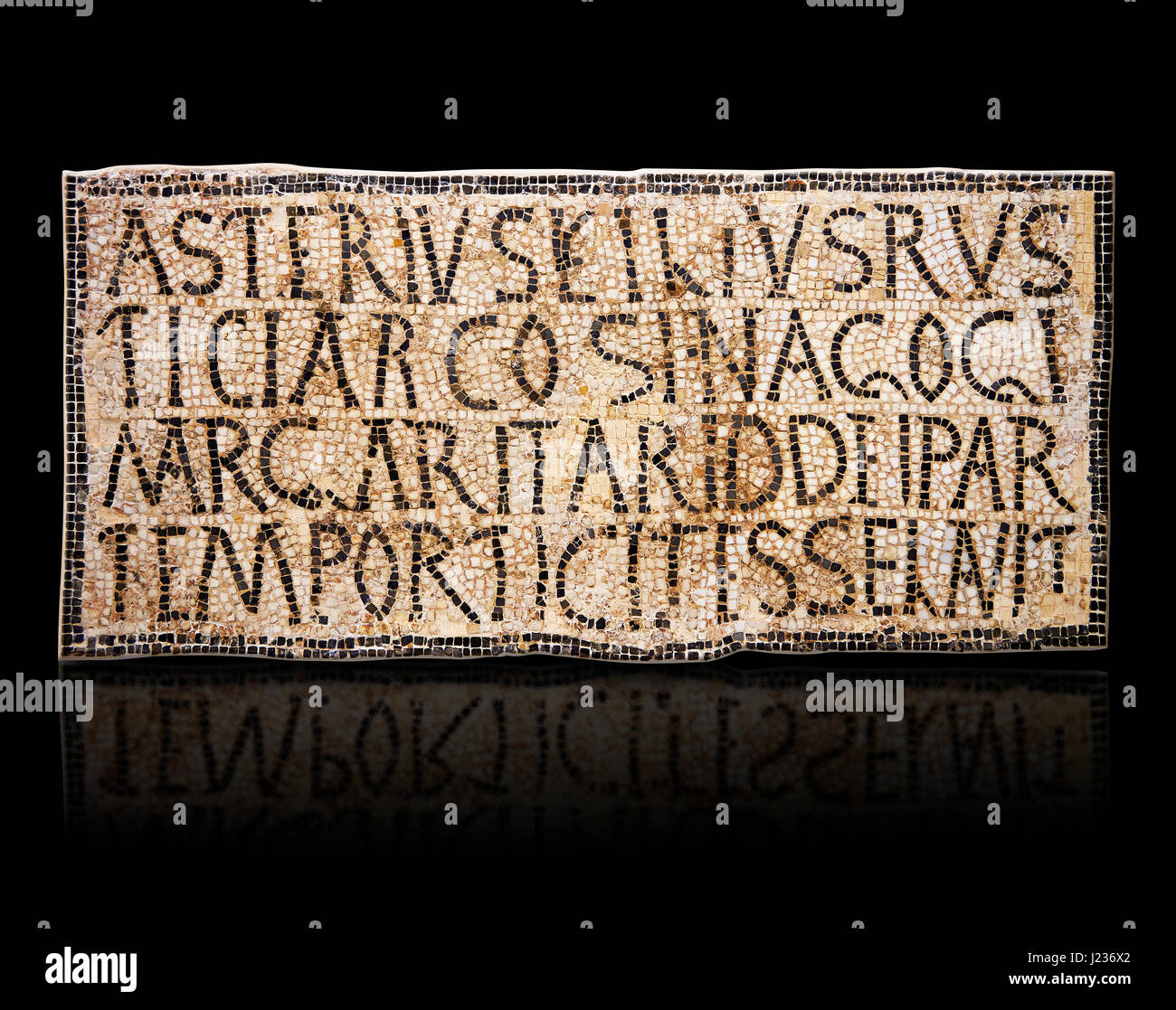 Vi secolo Iscrizione della sala grande della sinagoga di Nam-Ham-mam-Lif nella provincia romana di Africa Proconsularis, il Museo di Bardo, Tunia Foto Stock